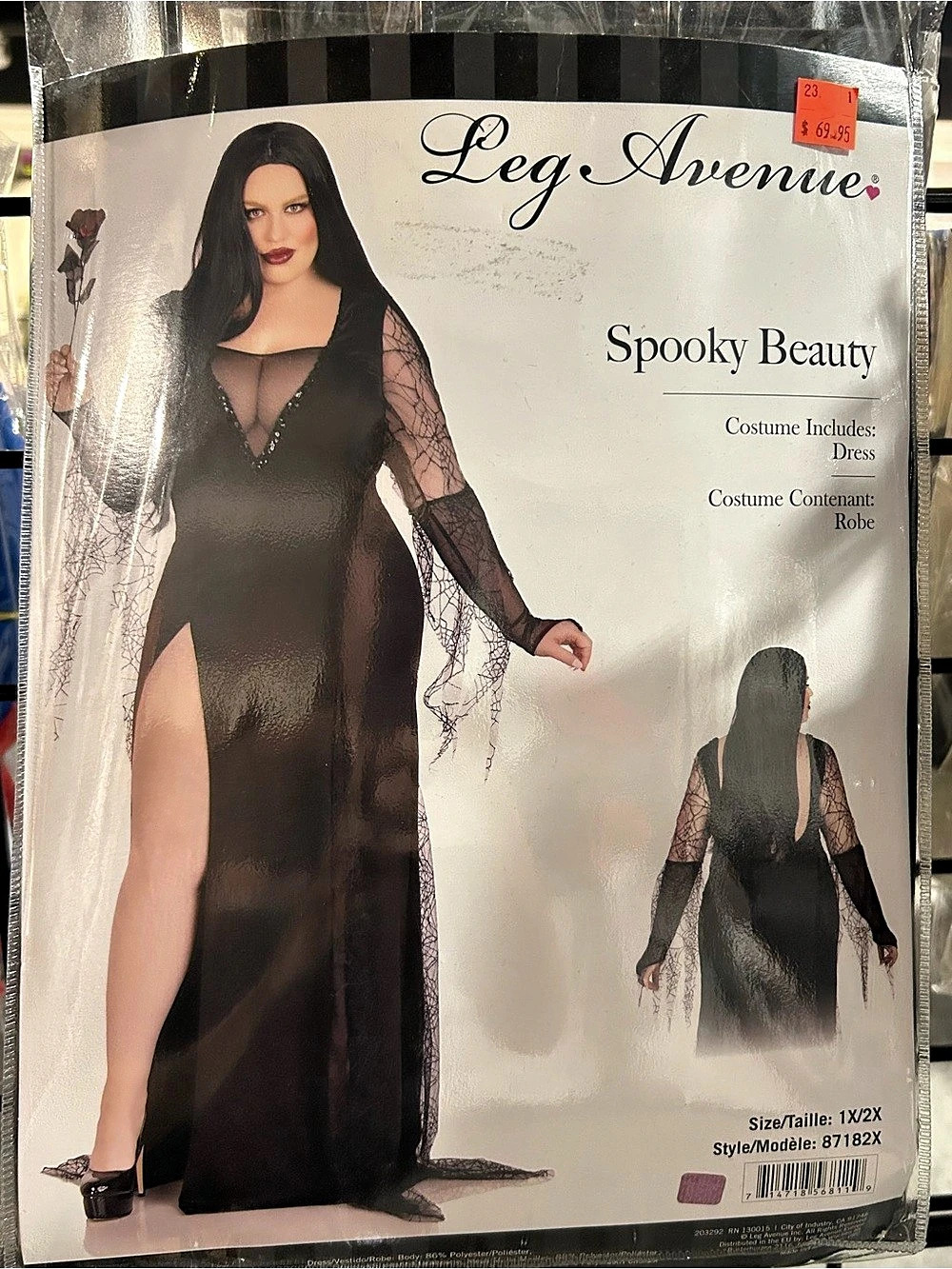 Leg Avenue Spooky Beauty Maxi Costume Dress Black Size 1X/2X NWT